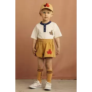 Mini Rodini pantaloni scurți din bumbac pentru copii Camp Rodini culoarea maro, cu imprimeu, 2563010013 imagine