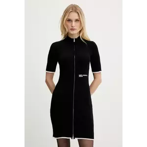Karl Lagerfeld Jeans rochie culoarea negru, mini, mulată, A3W13013 imagine