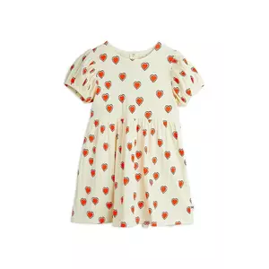 Mini Rodini rochie fete Outlined hearts culoarea bej, midi, evazați, 2565010211 imagine