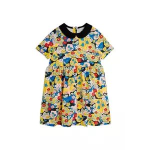 Mini Rodini rochie fete Flowers culoarea galben, midi, evazați, 2565010000 imagine