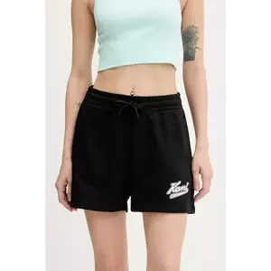 Karl Kani pantaloni scurți culoarea negru, cu imprimeu, high waist, PD00005436 imagine