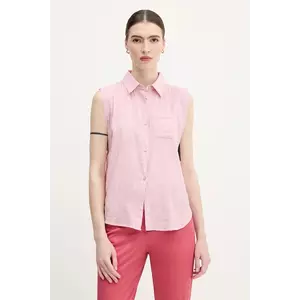 United Colors of Benetton cămașă culoarea roz, cu guler clasic, regular, 5ONVDQ0C1 imagine