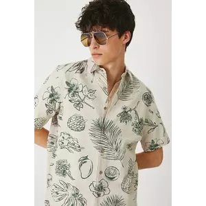 Medicine camasa de in culoarea bej, cu guler clasic, regular imagine