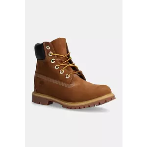 Timberland bocanci din nubuc PREMIUM 6 INCH BOOT culoarea maro, cu toc plat, TB1103602141 imagine