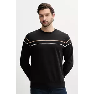 BOSS hanorac de bumbac culoarea negru, cu imprimeu, 50545589 imagine