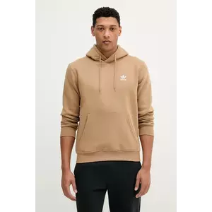 adidas Originals bluză Essentials culoarea verde, cu glugă, uni, JW1064 imagine