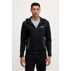 BOSS Green bluză culoarea negru, cu glugă, cu imprimeu, 50542948 imagine