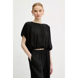 United Colors of Benetton bluză culoarea negru, uni, 5NPHDQ0C6 imagine