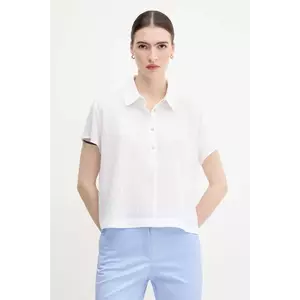 United Colors of Benetton bluză culoarea alb, uni, 5ONVDQ0BQ imagine