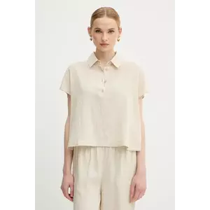 United Colors of Benetton bluză culoarea bej, uni, 5ONVDQ0BQ imagine