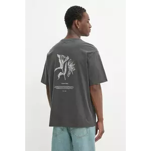 Samsoe Samsoe tricou din bumbac SALILIUM culoarea gri, cu imprimeu, U25200009 imagine