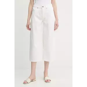 United Colors of Benetton pantaloni culoarea alb, drept, high waist, 4LEDDF09P imagine