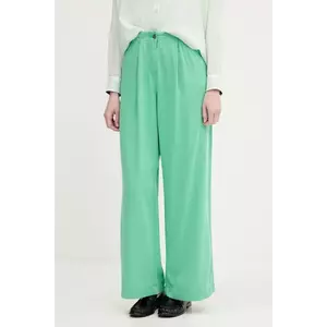 United Colors of Benetton pantaloni culoarea verde, drept, high waist, 4LEDDF09O imagine
