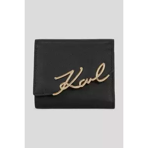 Karl Lagerfeld portofel de piele K.SIGNATURE culoarea negru, A3W32019 imagine