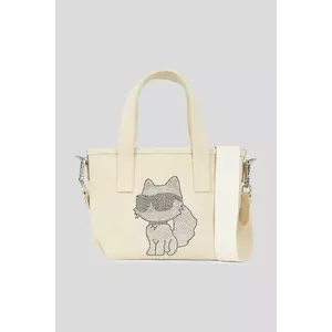 Karl Lagerfeld geantă de bumbac IKON CHOUP culoarea bej, A3W50115 imagine