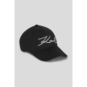 Karl Lagerfeld șapcă de baseball din bumbac K/SIGNATURE culoarea negru, cu imprimeu, A3W33019 imagine
