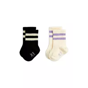 Mini Rodini șosete copii 2-pack culoarea negru, 2566010111 imagine