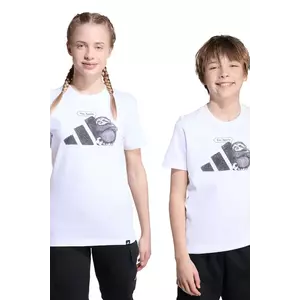 adidas tricou de bumbac pentru copii culoarea alb, cu imprimeu, JV5251 imagine