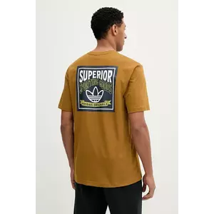 adidas Originals tricou din bumbac Graphic Lo Ss T culoarea verde, cu imprimeu, JW0160 imagine