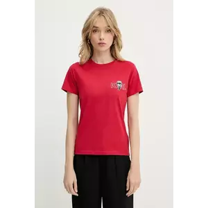 Karl Lagerfeld tricou din bumbac IKON culoarea rosu, A3W17085 imagine