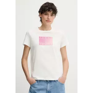 Tommy Jeans tricou din bumbac culoarea alb, DW0DW20905 imagine