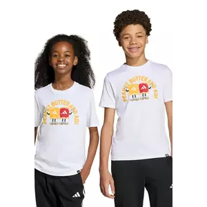 adidas tricou de bumbac pentru copii culoarea alb, cu imprimeu, JV5248 imagine