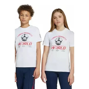 adidas Originals tricou de bumbac pentru copii culoarea alb, cu imprimeu, JV7694 imagine