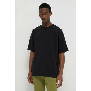 American Vintage tricou din bumbac barbati, culoarea negru, neted imagine