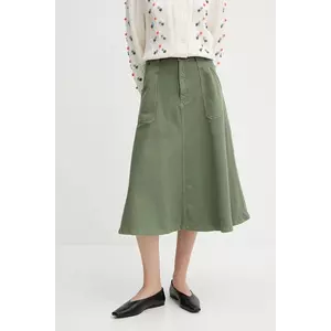 A.P.C. fustă din bumbac jupe laurie culoarea maro, midi, evazati, COGZV.F06410 imagine