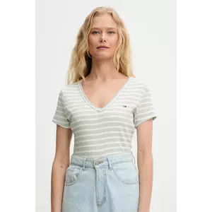 Tommy Jeans tricou culoarea galben, DW0DW17385 imagine