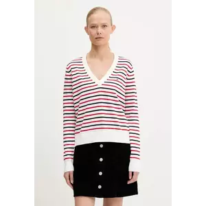 Tommy Jeans pulover de bumbac culoarea alb, light, DW0DW19888 imagine