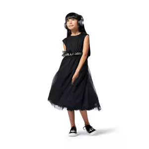 Karl Lagerfeld rochie fete culoarea negru, midi, evazată, Z30467 imagine