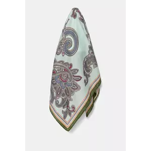 Answear Lab eșarfă cu mătase culoarea verde, modelator imagine