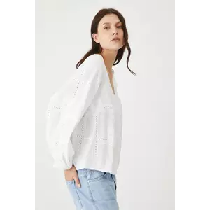 Medicine bluza din bumbac culoarea alb, cu imprimeu imagine