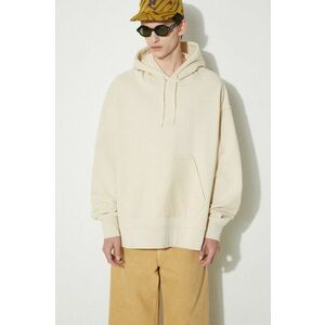 Vans hanorac de bumbac Premium Standards Baggy Fleece Po LX barbati, culoarea bej, cu glugă, neted, VN000GVSCHW1 imagine