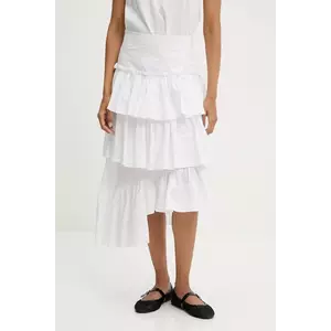 Answear Lab fustă din bumbac culoarea alb, midi, evazati imagine