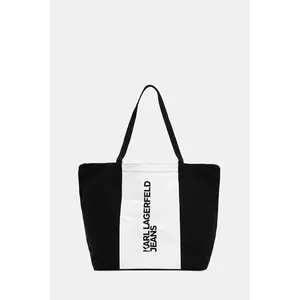 Karl Lagerfeld Jeans geantă de bumbac culoarea negru, A3W50067 imagine