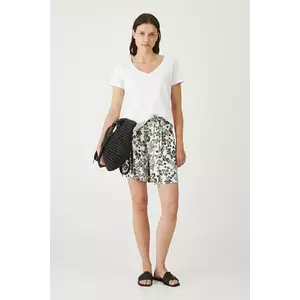 Medicine pantaloni scurți din amestec de in culoarea bej, modelator, medium waist imagine