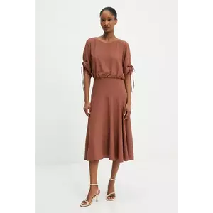 Answear Lab rochie culoarea maro, midi, evazati imagine