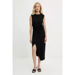 Answear Lab rochie culoarea negru, midi, mulata imagine