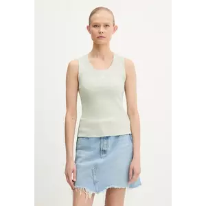 Tommy Jeans top din bumbac culoarea bleumarin, DW0DW21369 imagine