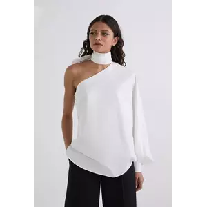 Karl Lagerfeld bluză din bumbac culoarea alb, uni, A3W11037 imagine