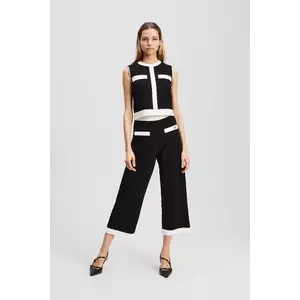 Karl Lagerfeld pantaloni culoarea negru, drept, high waist, A3W10103 imagine