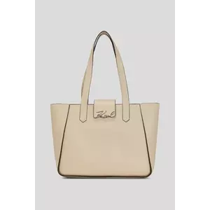 Karl Lagerfeld geantă de piele K/SIGNATURE culoarea bej, A3W30133 imagine