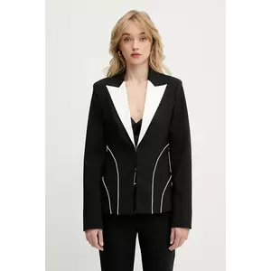 Karl Lagerfeld sacou din lână culoarea negru, un singur rand de nasturi, cu imprimeu, A3W14039 imagine