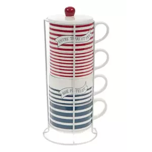 home & lifestyle set de căni cu suport 4-pack imagine