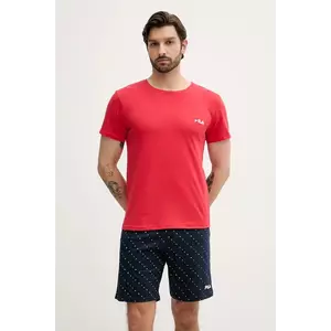 Fila pijamale de bumbac culoarea rosu, cu imprimeu, FPS1222 imagine