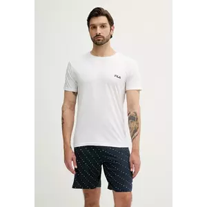 Fila pijamale de bumbac culoarea alb, cu imprimeu, FPS1222 imagine