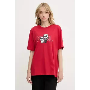 Karl Lagerfeld tricou din bumbac IKON culoarea rosu, A3W17084 imagine