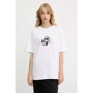 Karl Lagerfeld tricou din bumbac IKON culoarea alb, A3W17084 imagine